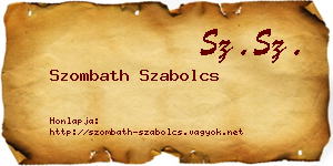 Szombath Szabolcs névjegykártya